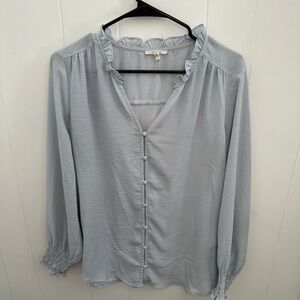 Maurices Soft Gray Button-Up Blouse